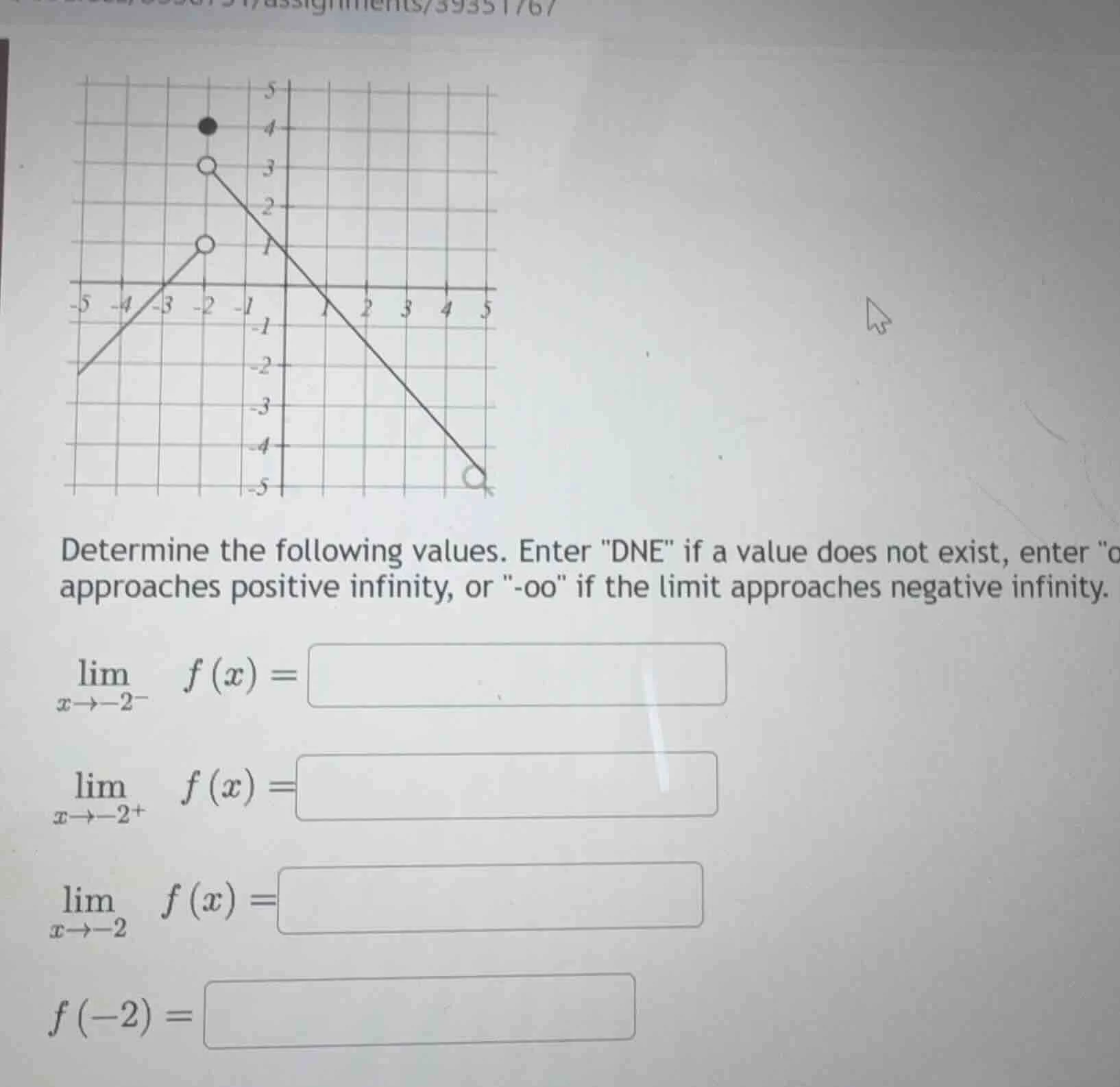 determine the following values. enter \dne\ if a value does not exist, …
