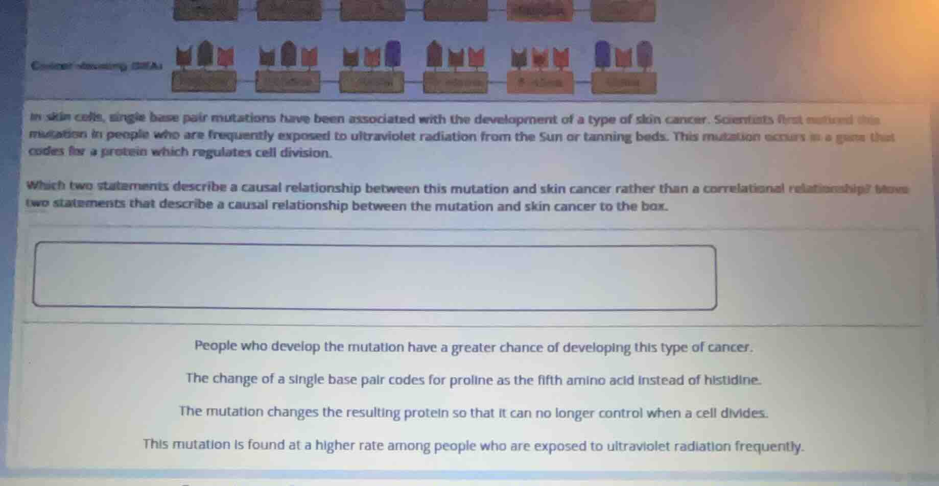 in skin cells, single base pair mutations have been associated with the…