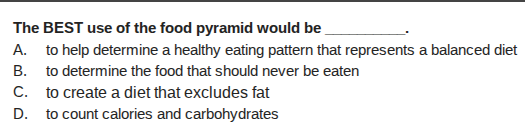 the best use of the food pyramid would be ________. a. to help determin…