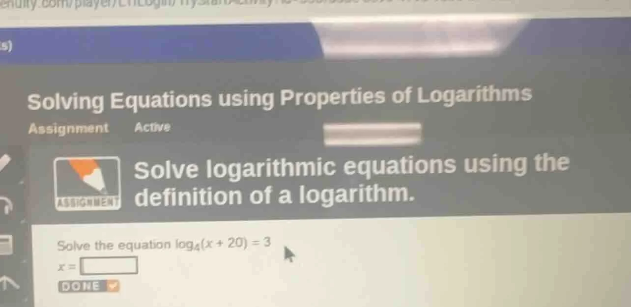 solving equations using properties of logarithms assignment active solv…