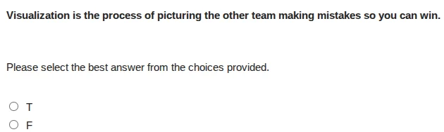 visualization is the process of picturing the other team making mistake…