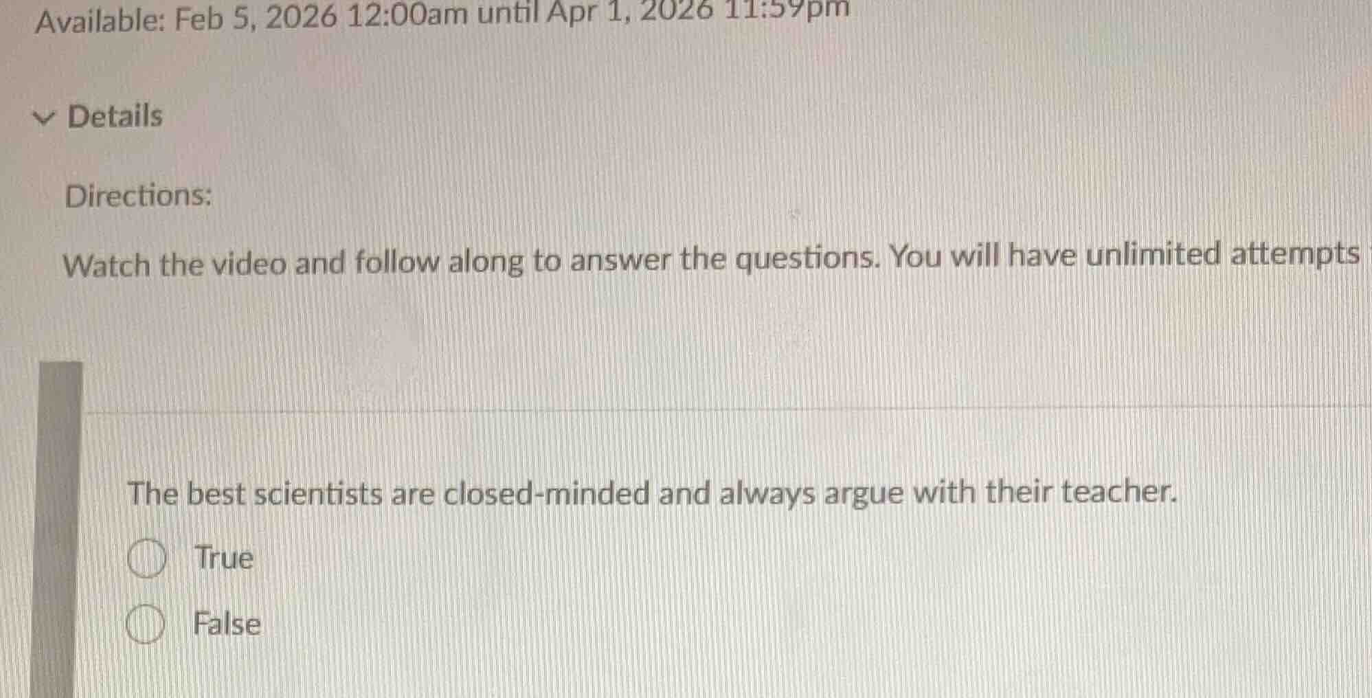 available: feb 5, 2026 12:00am until apr 1, 2026 11:59pm details direct…