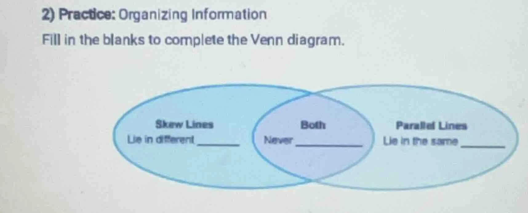 2) practice: organizing information fill in the blanks to complete the …