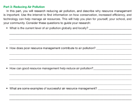 part 3: reducing air pollution in this part, you will research reducing…
