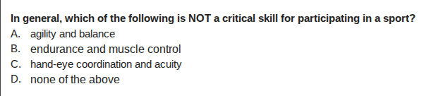 in general, which of the following is not a critical skill for particip…
