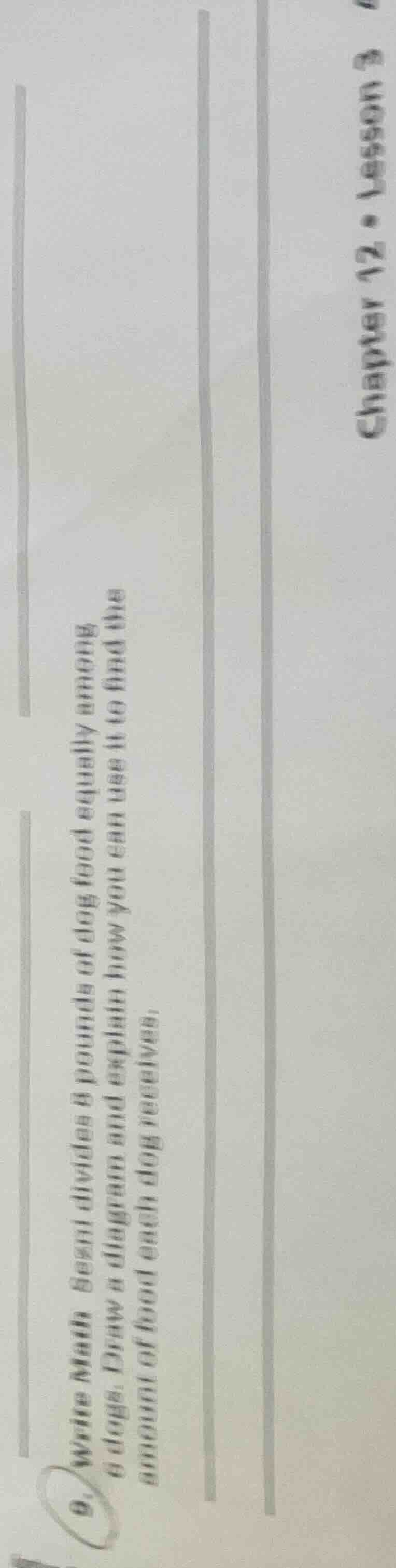 9. write math beni divides a pound of dog food equally among 6 dogs. dr…