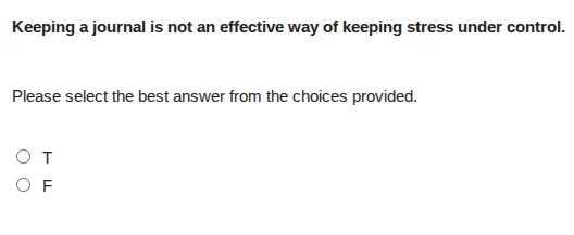 keeping a journal is not an effective way of keeping stress under contr…