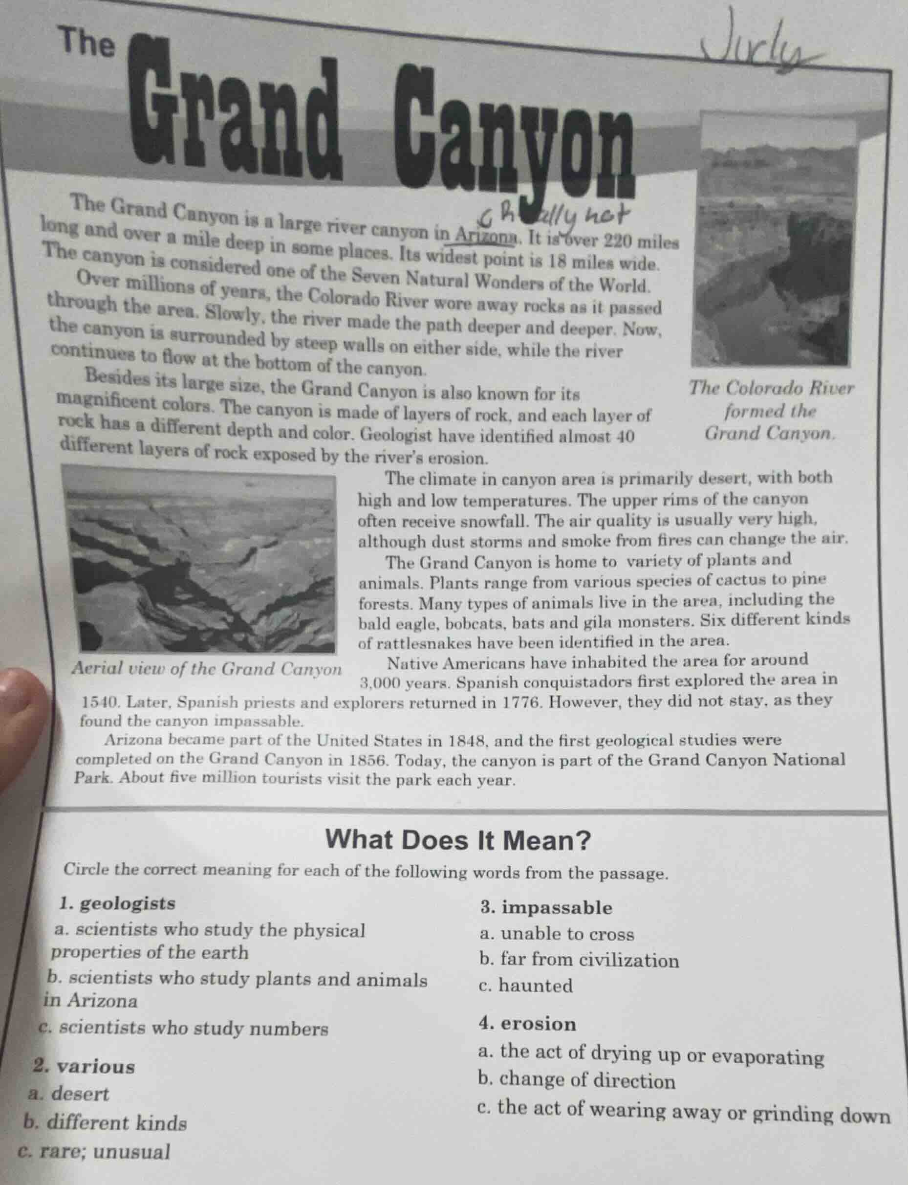 the grand canyon the grand canyon is a large river canyon in arizona. i…