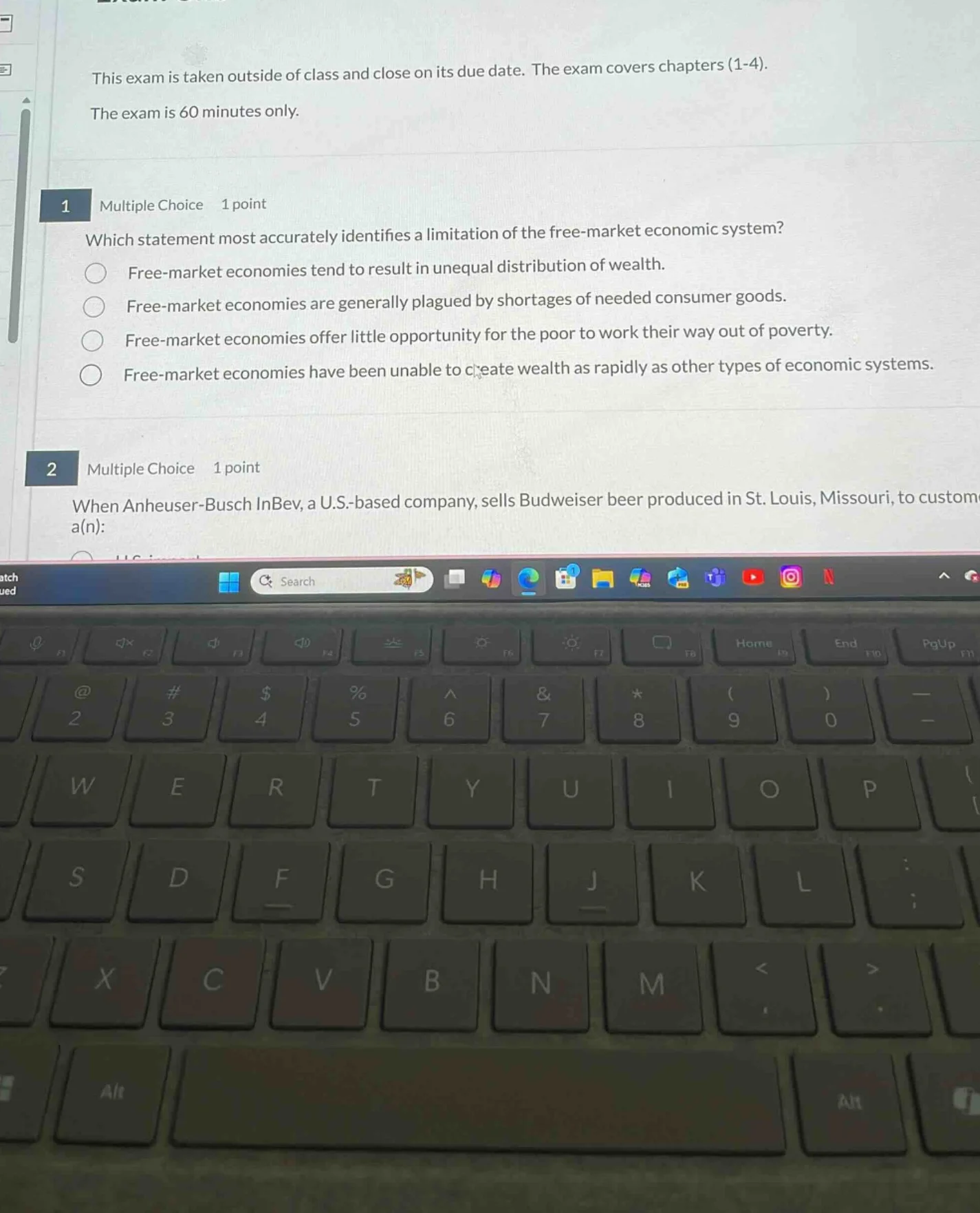 this exam is taken outside of class and close on its due date. the exam…