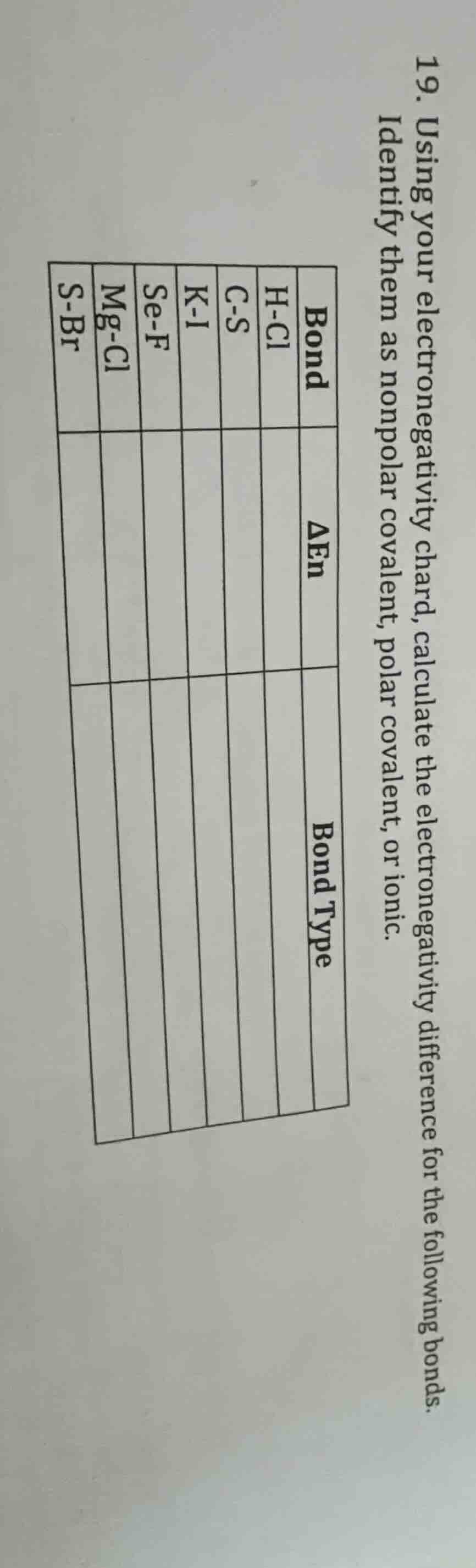 19. using your electronegativity chart, calculate the electronegativity…