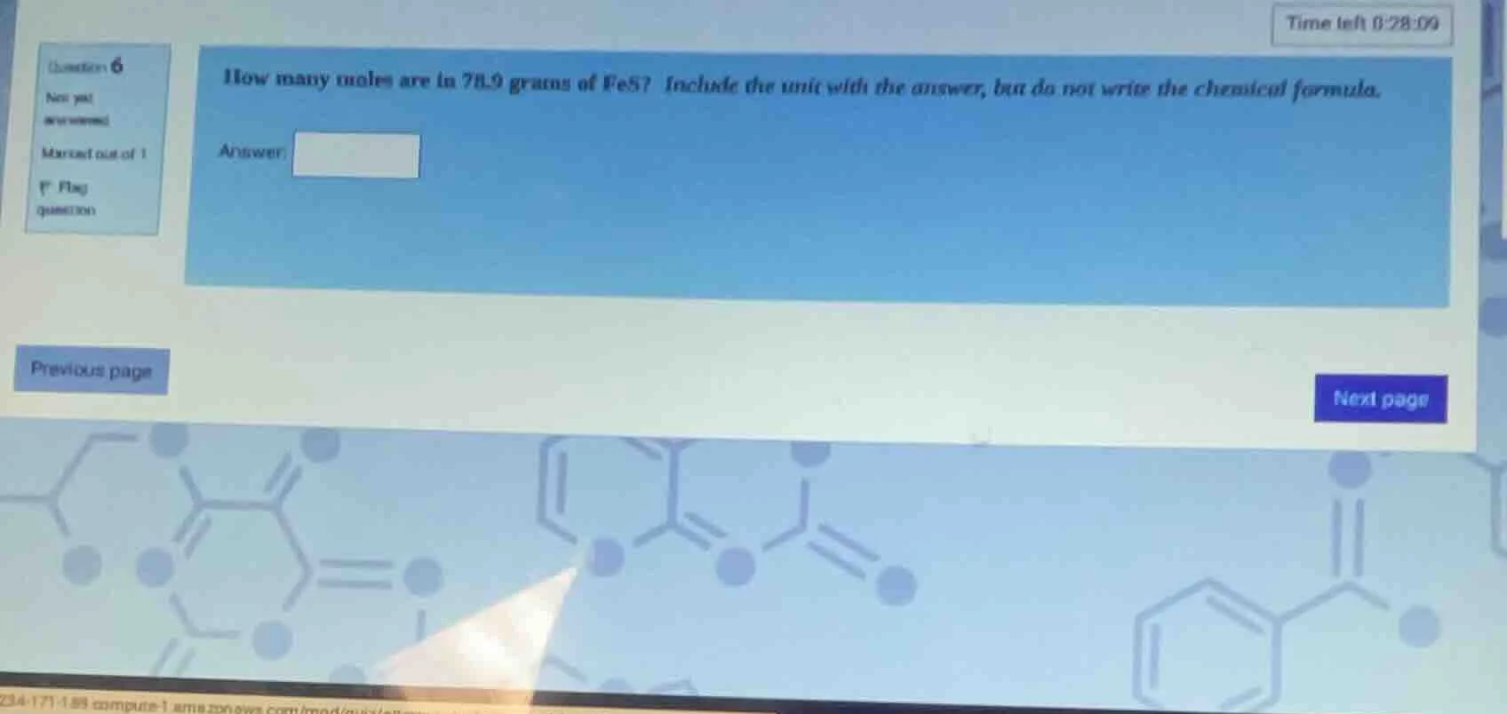 how many moles are in 78.9 grams of fes? include the unit with the answ…