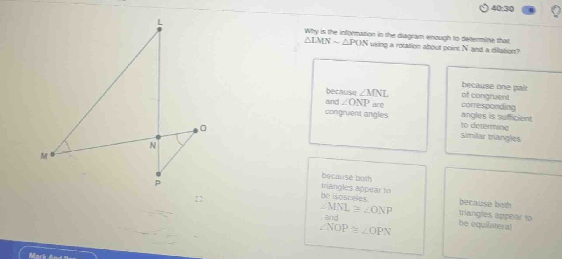why is the information in the diagram enough to determine that \\(\\tri…