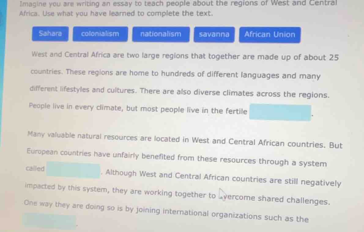 imagine you are writing an essay to teach people about the regions of w…