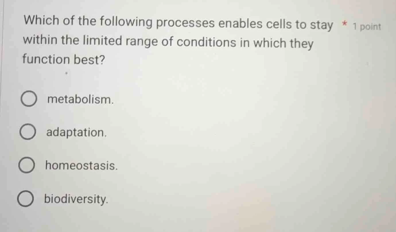 which of the following processes enables cells to stay within the limit…