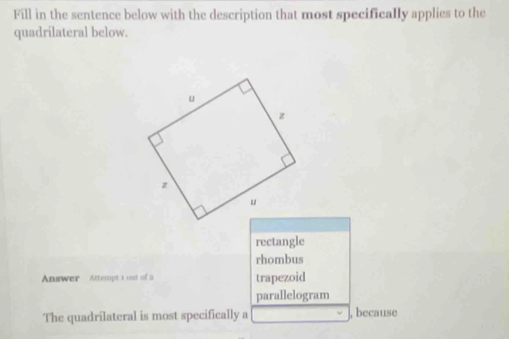 fill in the sentence below with the description that most specifically …