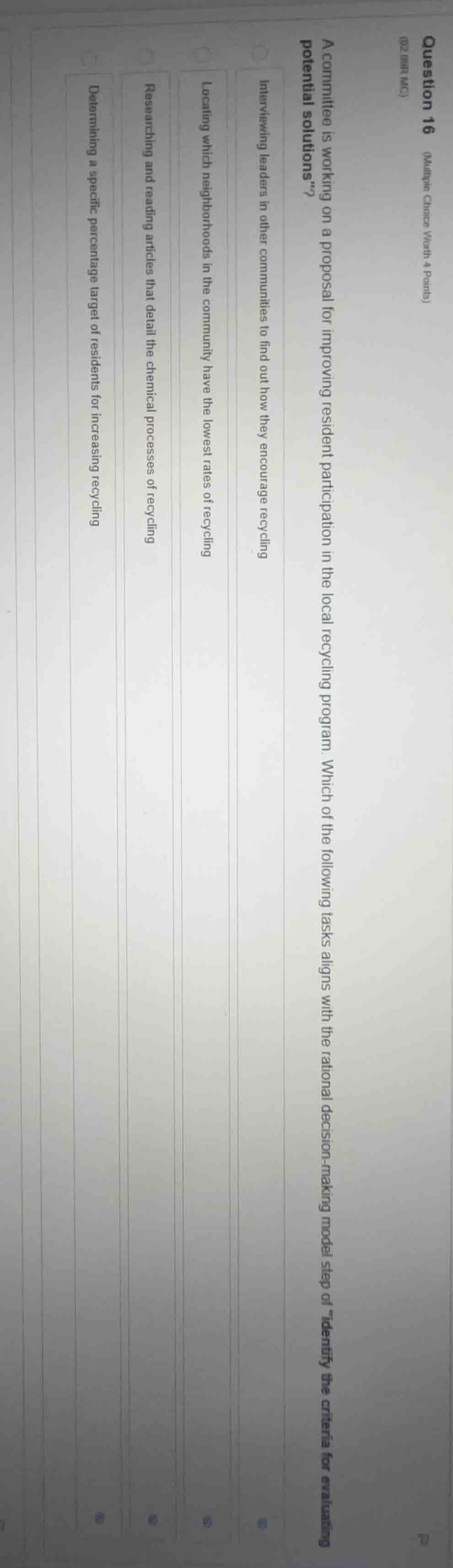 question 16 (multiple choice worth 4 points) a committee is working on …