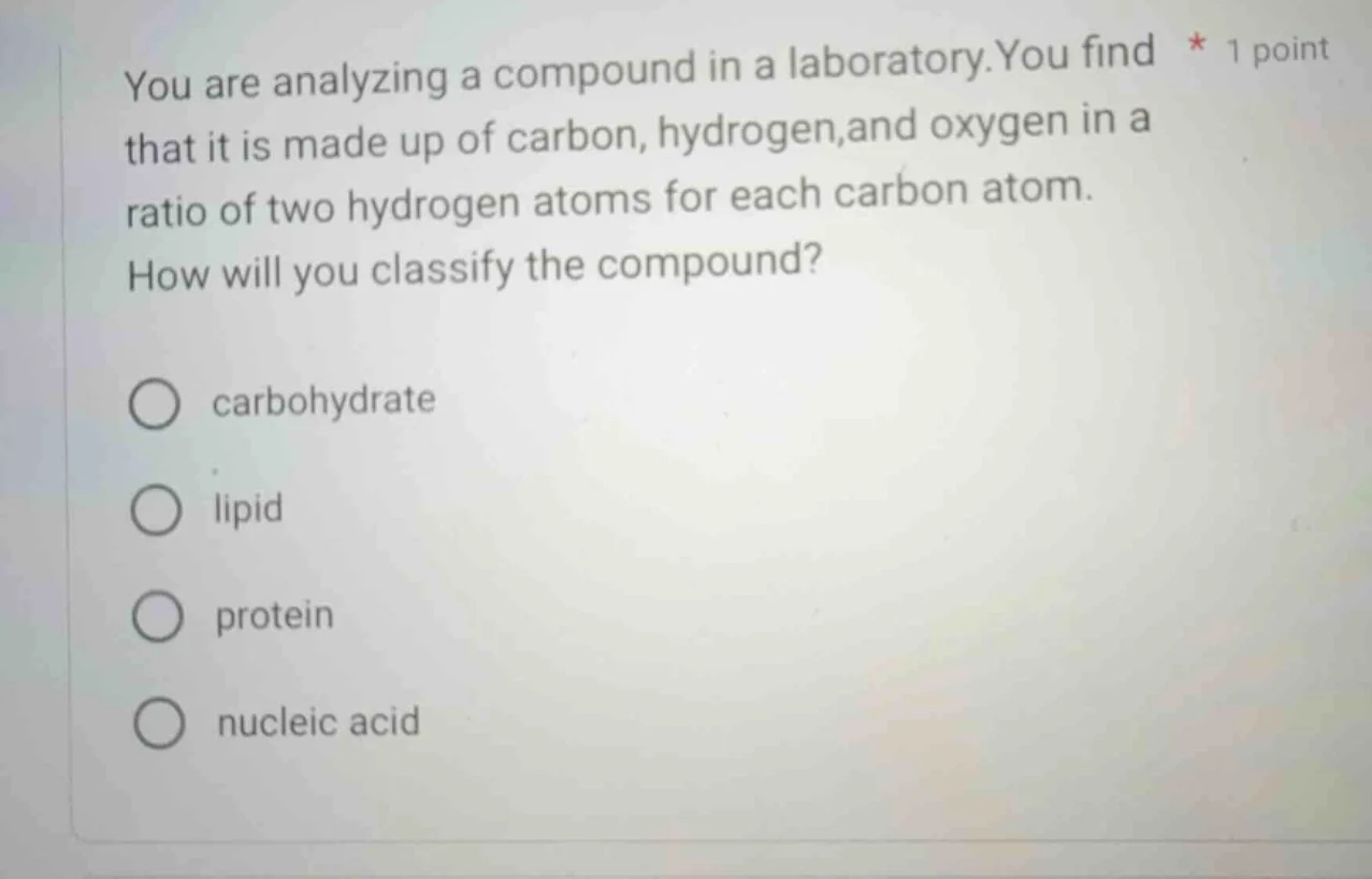 you are analyzing a compound in a laboratory.you find that it is made u…