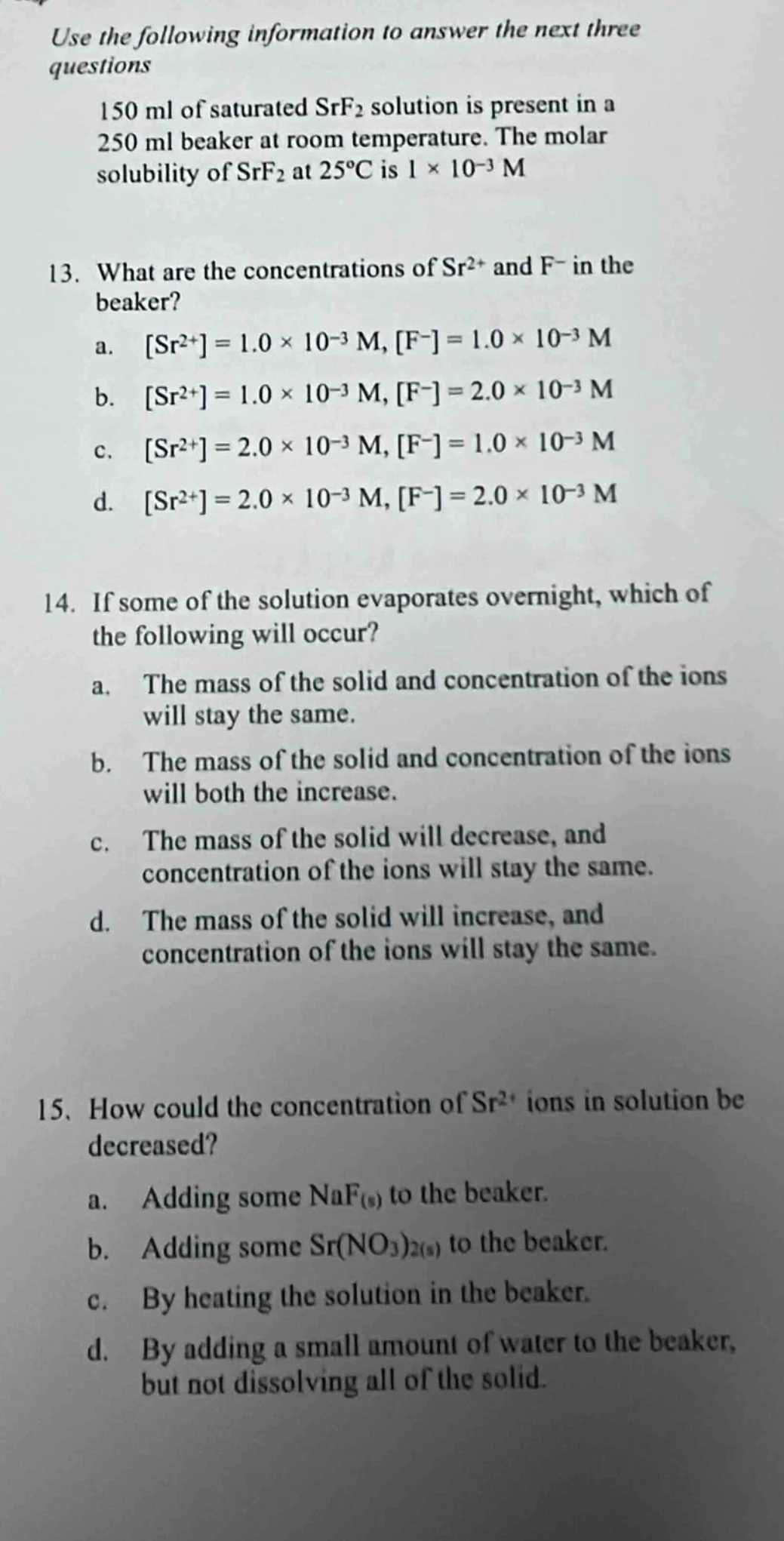 use the following information to answer the next three questions 150 ml…