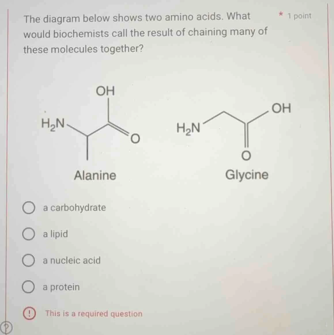 the diagram below shows two amino acids. what would biochemists call th…