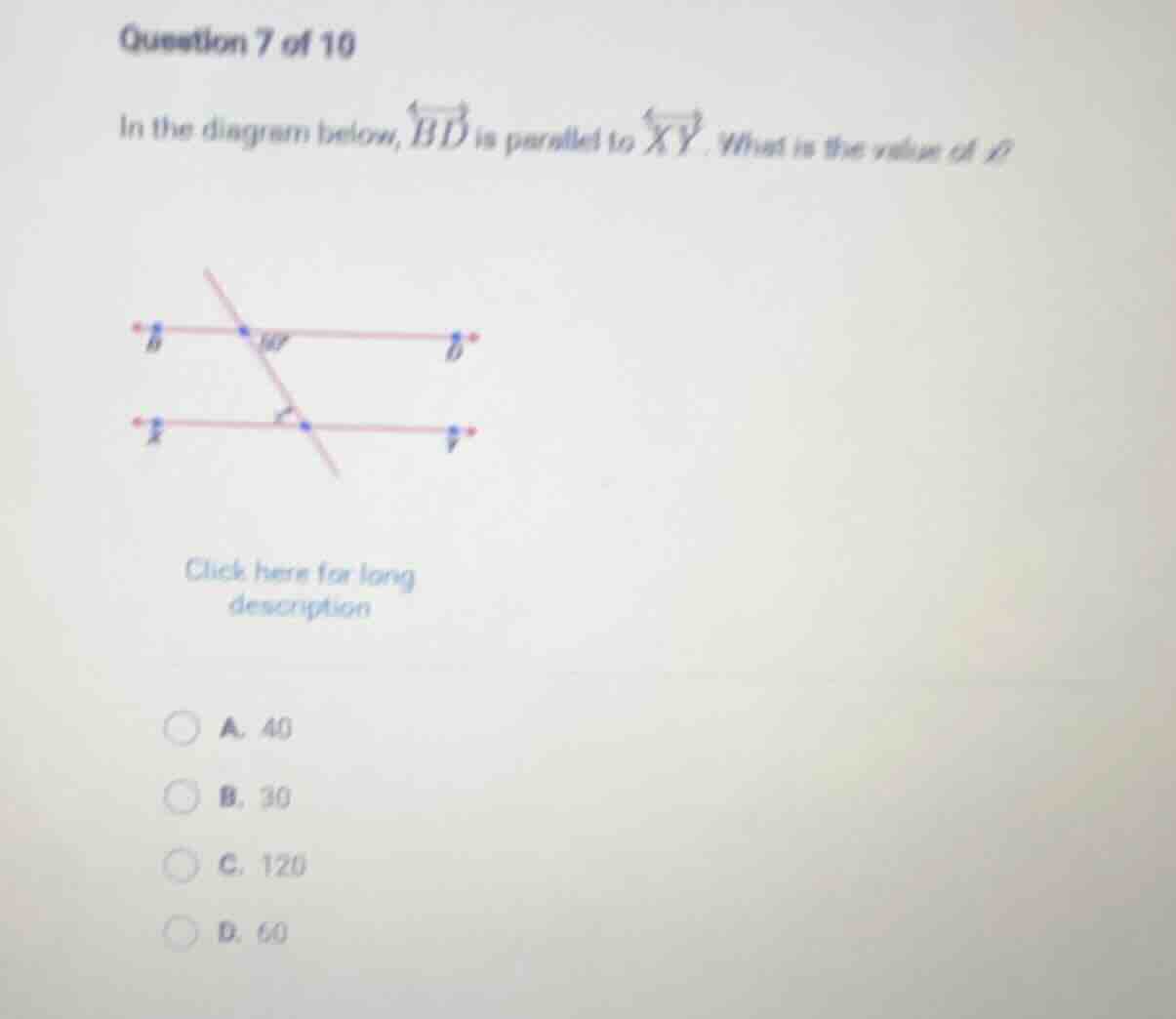 question 7 of 10 in the diagram below, \\(\\overleftrightarrow{bd}\\) i…