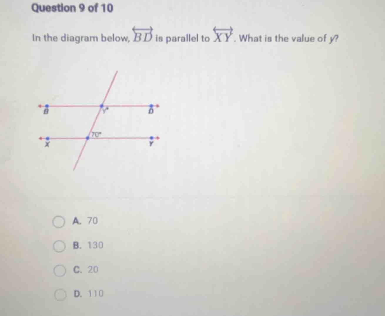 question 9 of 10 in the diagram below, \\overleftrightarrow{bd} is para…