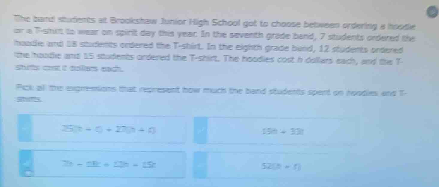 the band students at brookshaw junior high school got to choose between…