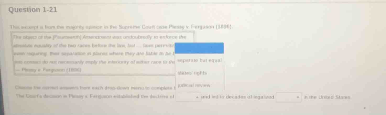 question 1-21 this excerpt is from the majority opinion in the supreme …