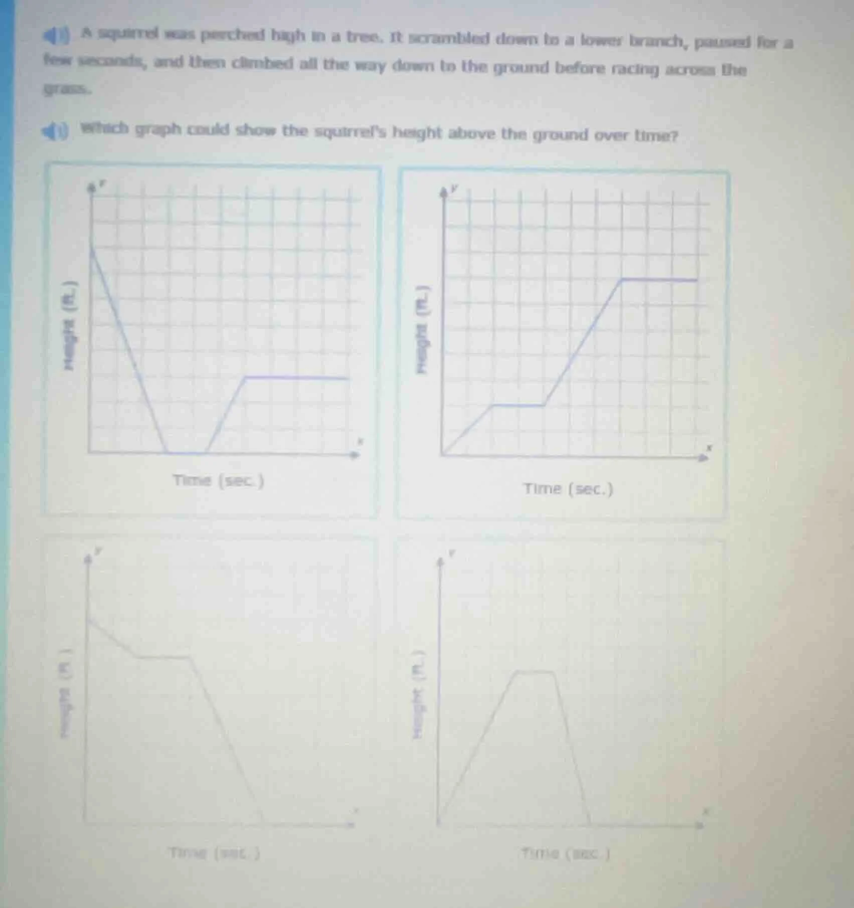 a squirrel was perched high in a tree. it scrambled down to a lower bra…