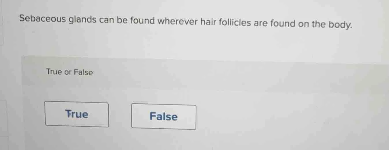 sebaceous glands can be found wherever hair follicles are found on the …