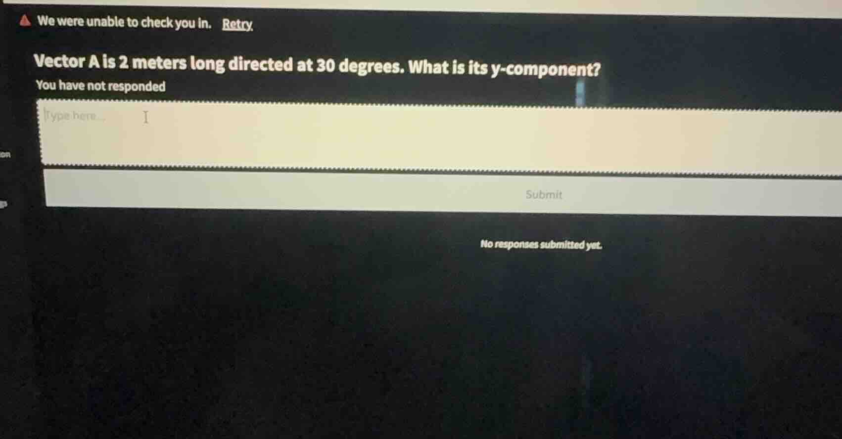 we were unable to check you in. retry. vector a is 2 meters long direct…