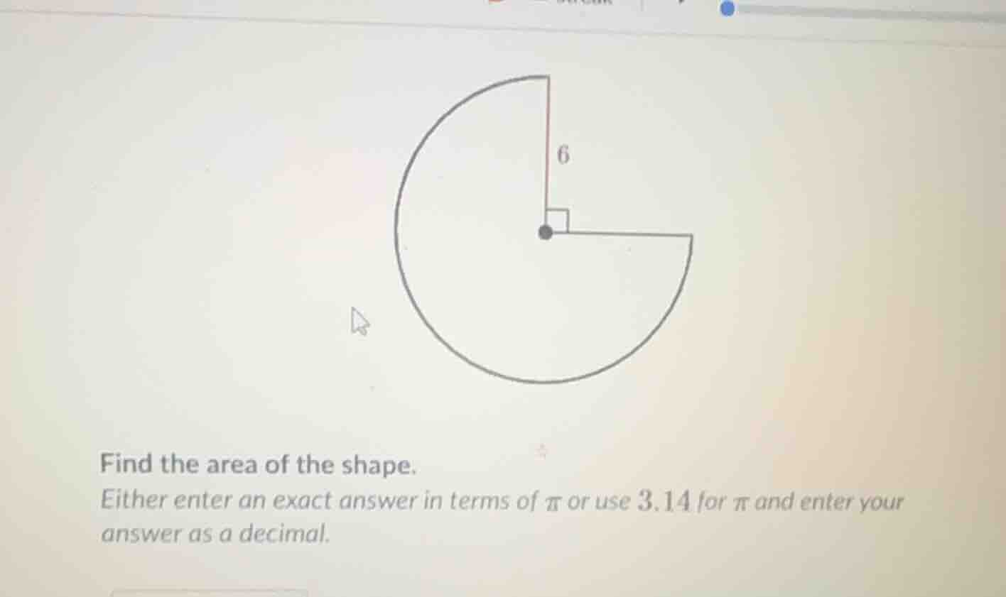 find the area of the shape. either enter an exact answer in terms of \\…