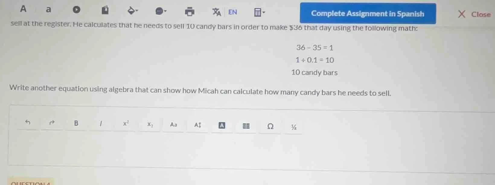 sell at the register. he calculates that he needs to sell 10 candy bars…