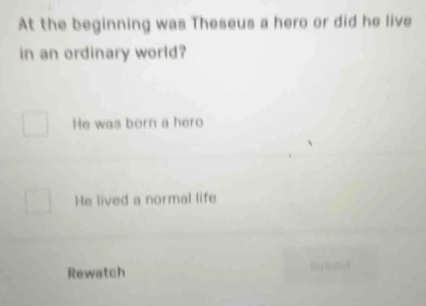 at the beginning was theseus a hero or did he live in an ordinary world…