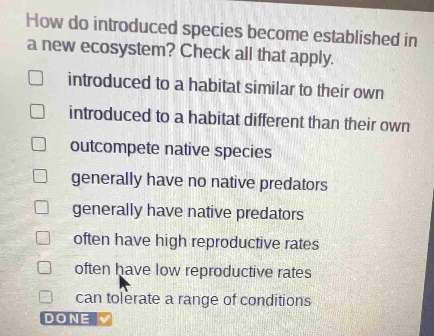 how do introduced species become established in a new ecosystem? check …