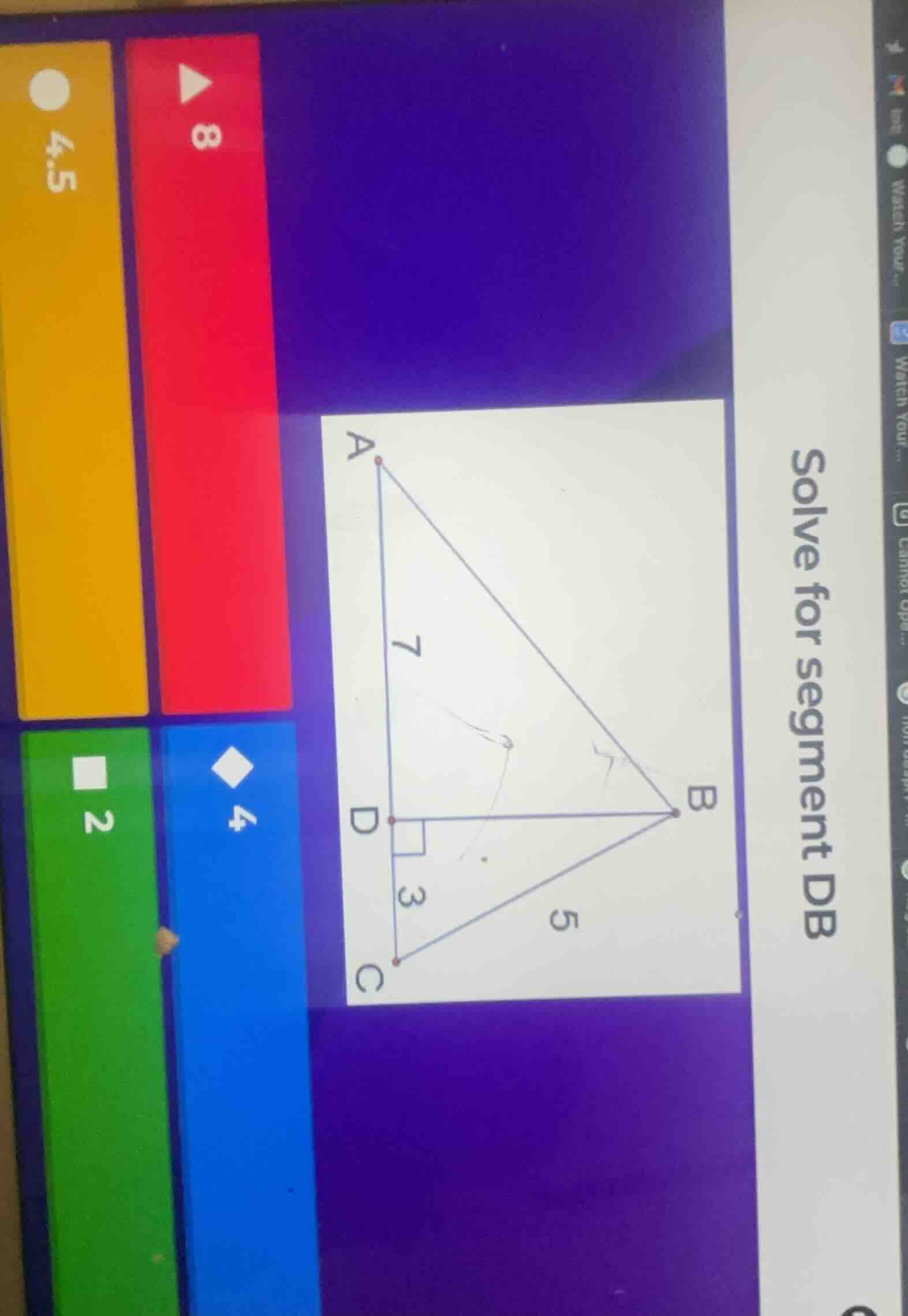 solve for segment db