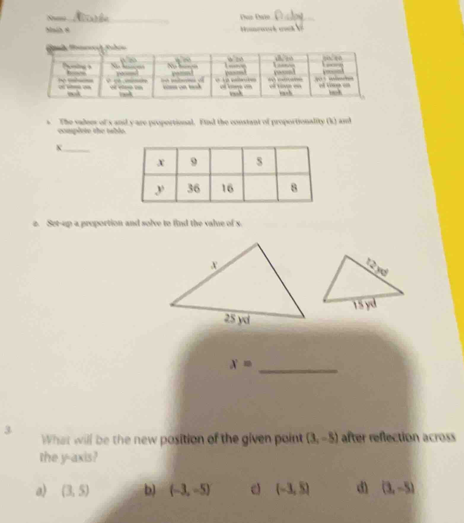 a. the values of x and y are proportional. find the constant of proport…