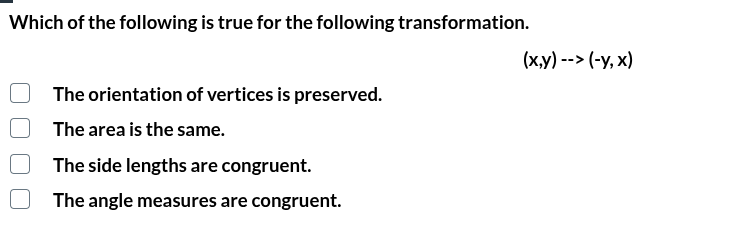 which of the following is true for the following transformation. \\((x,…