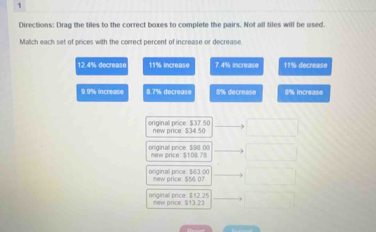 directions: drag the tiles to the correct boxes to complete the pairs. …