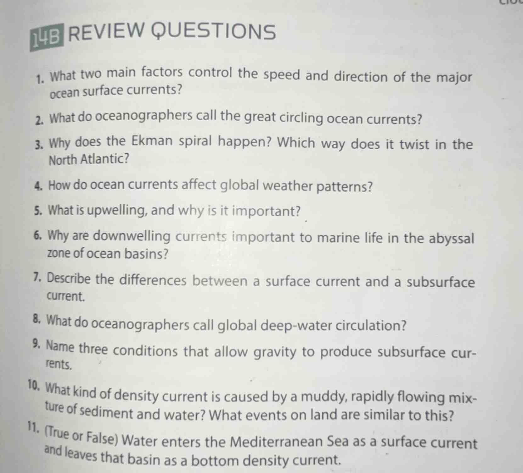 14b review questions 1. what two main factors control the speed and dir…