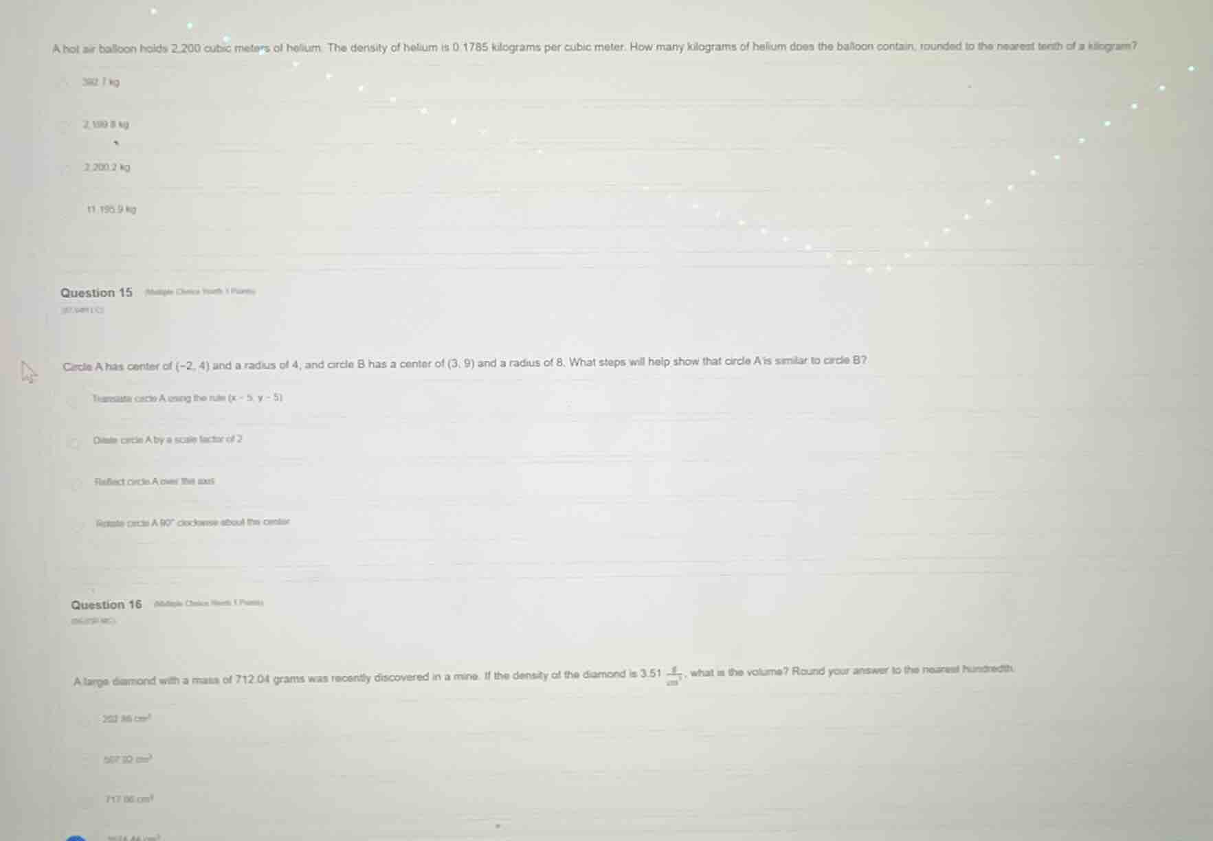 a hot air balloon holds 2,200 cubic meters of helium. the density of he…