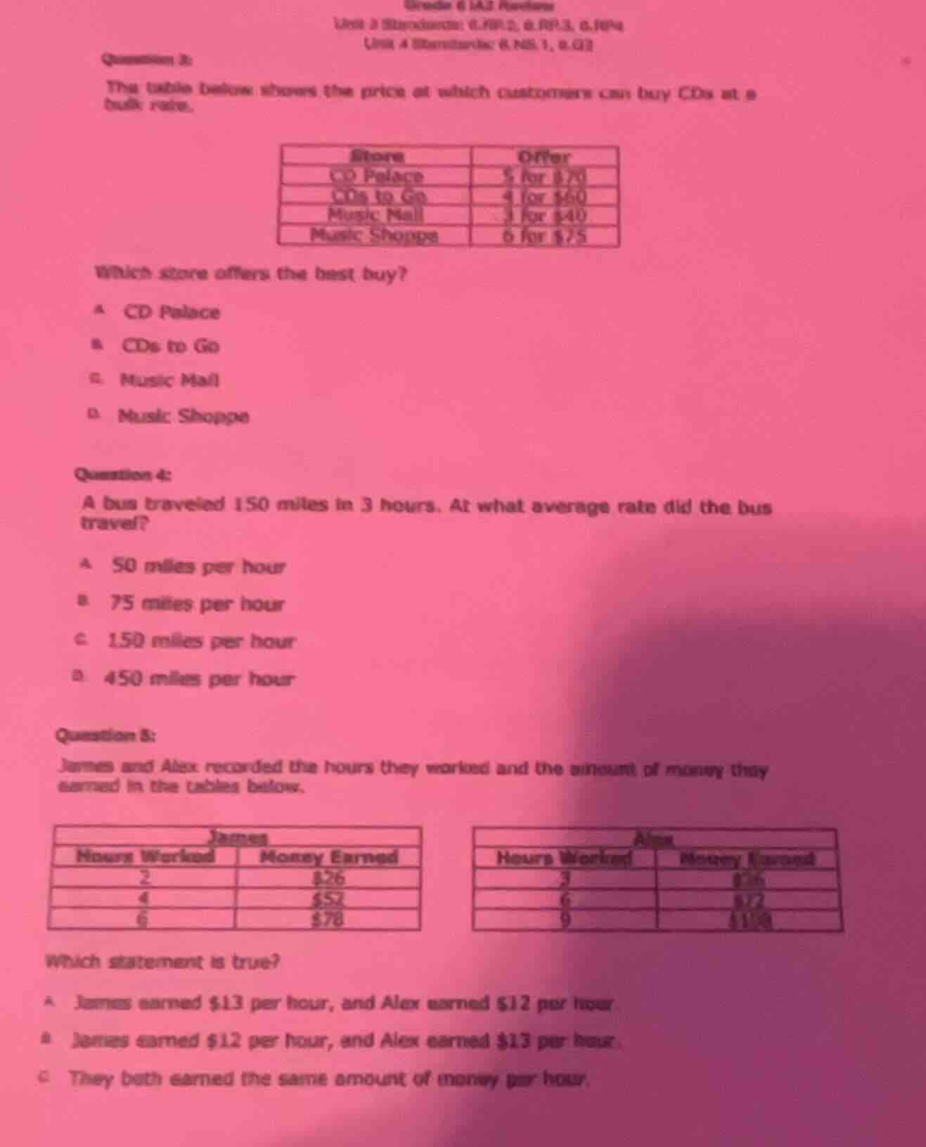 question 3: the table below shows the price at which customers can buy …