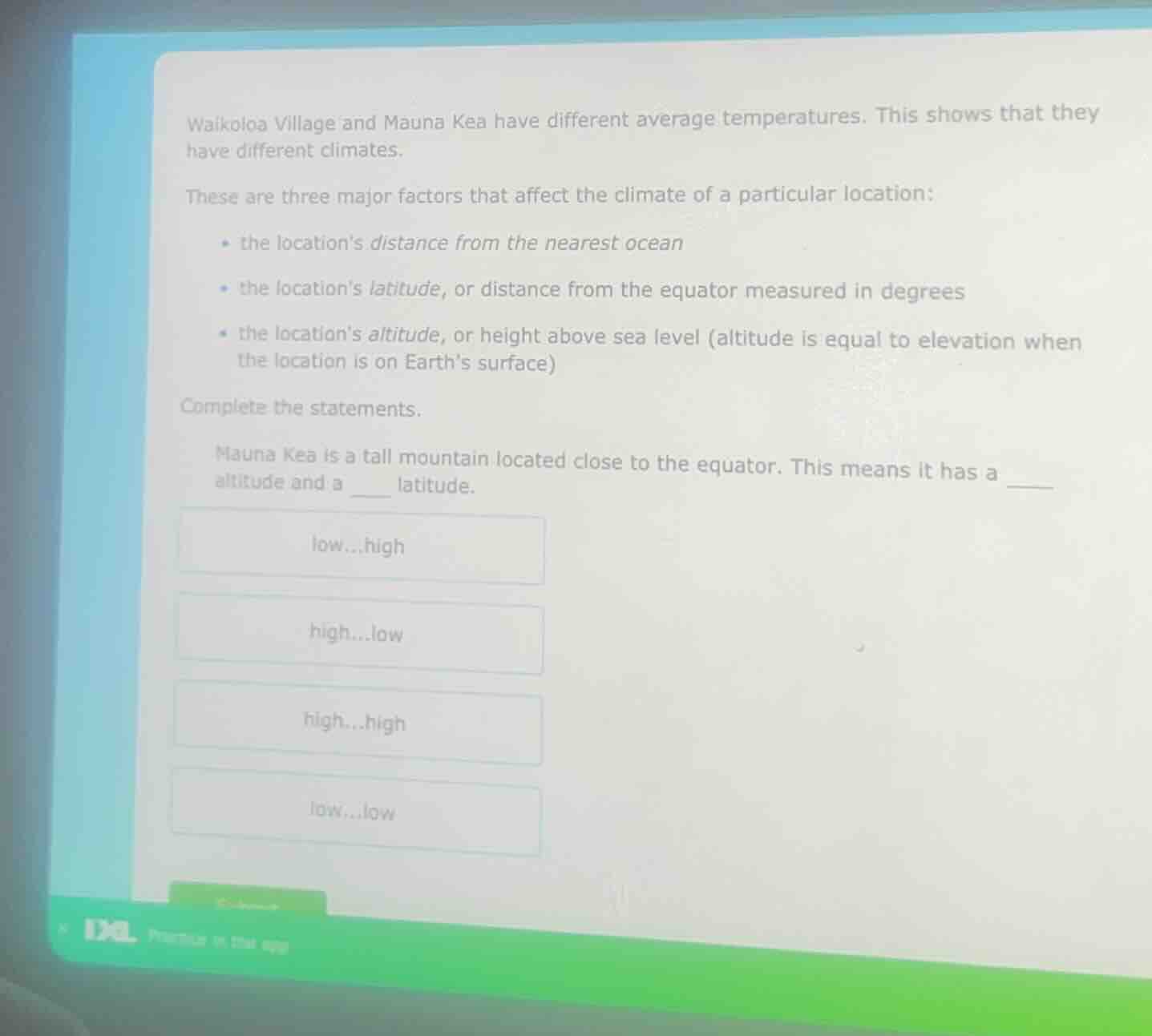 waikoloa village and mauna kea have different average temperatures. thi…