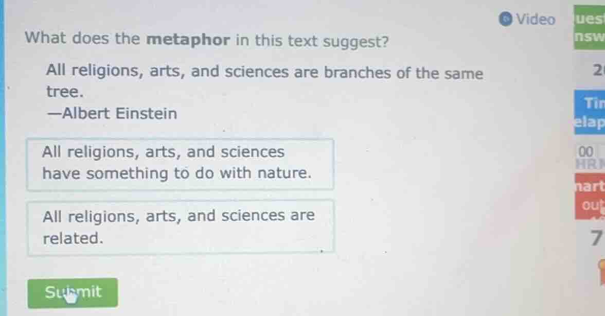what does the metaphor in this text suggest? all religions, arts, and s…