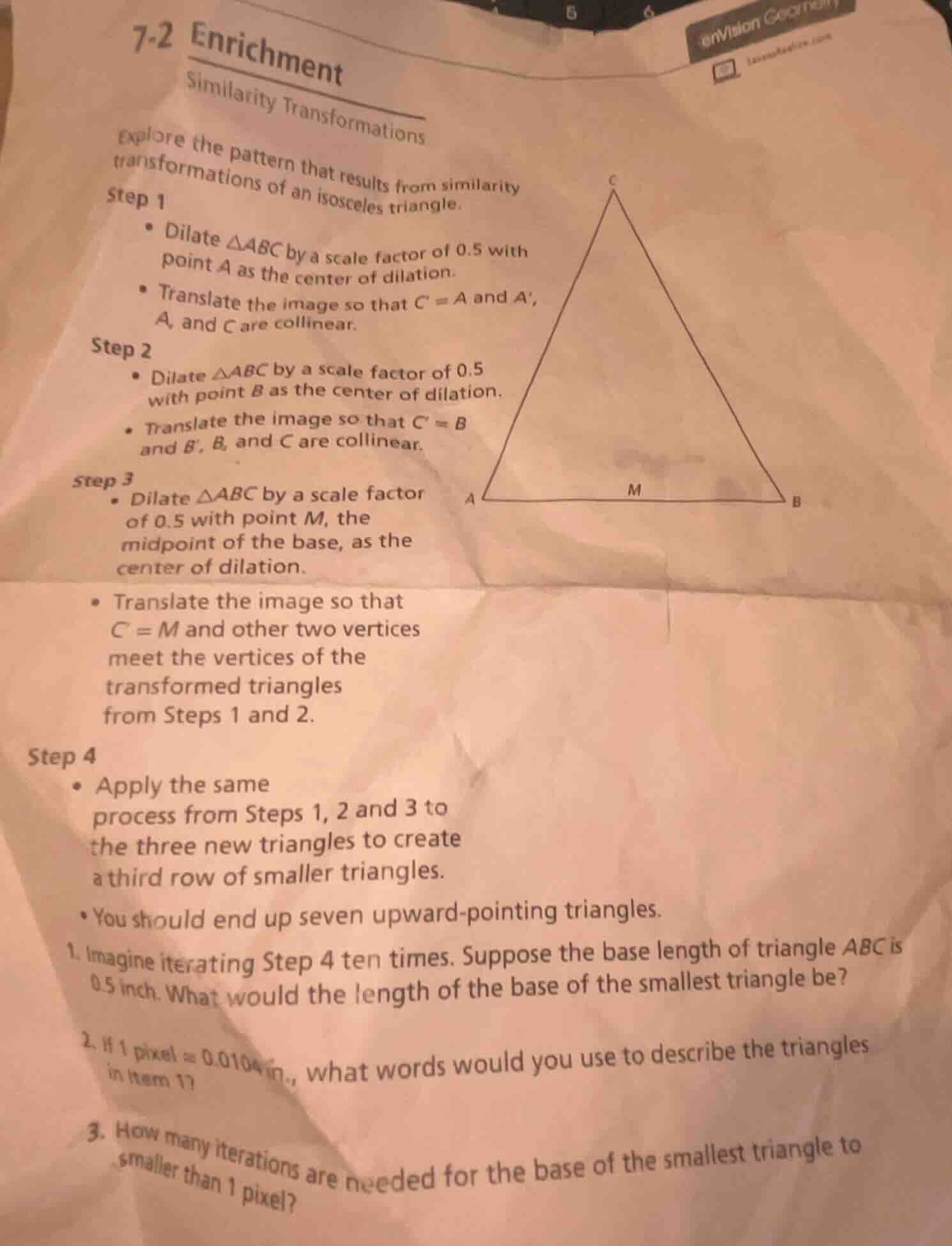 7-2 enrichment similarity transformations explore the pattern that resu…