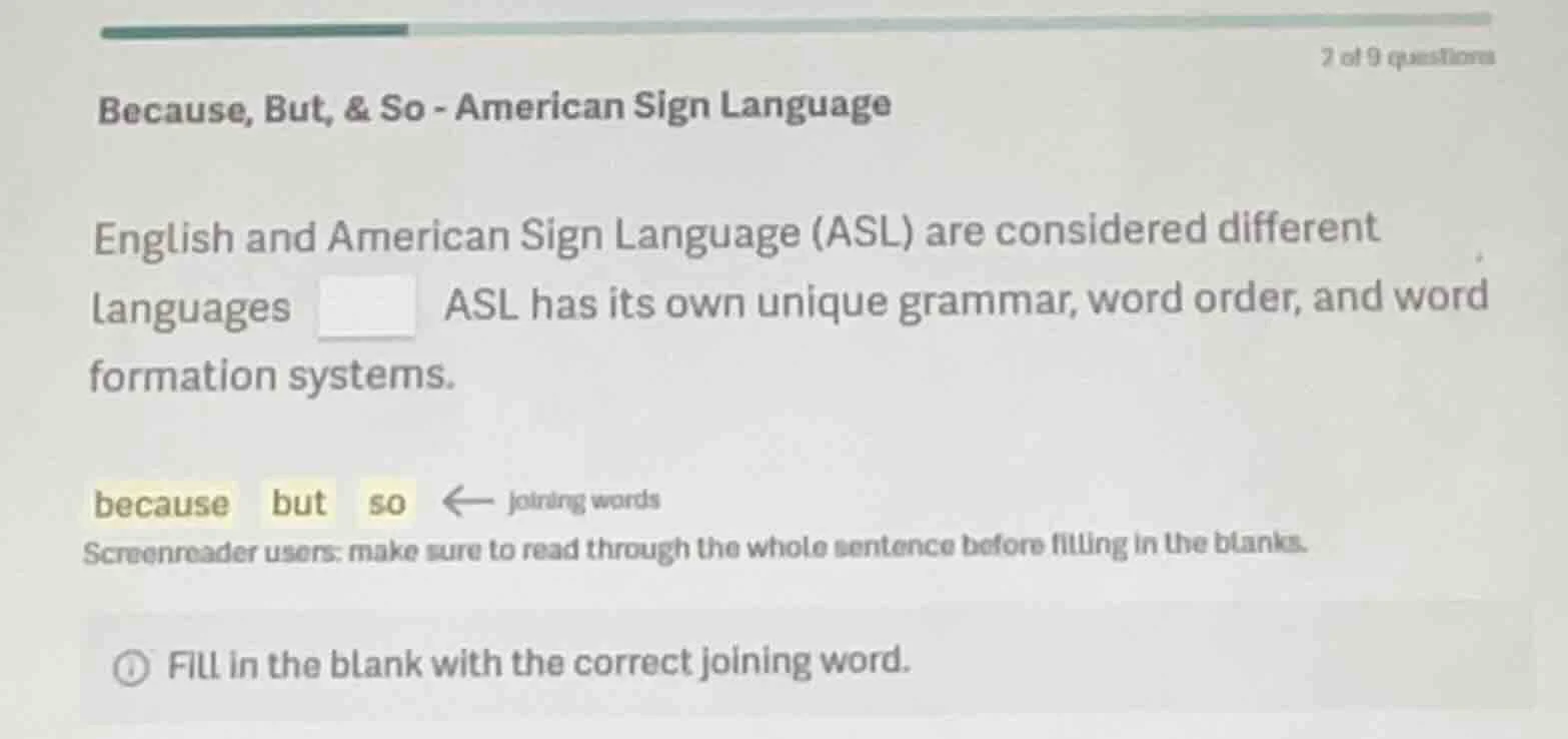 because, but, & so - american sign language english and american sign l…