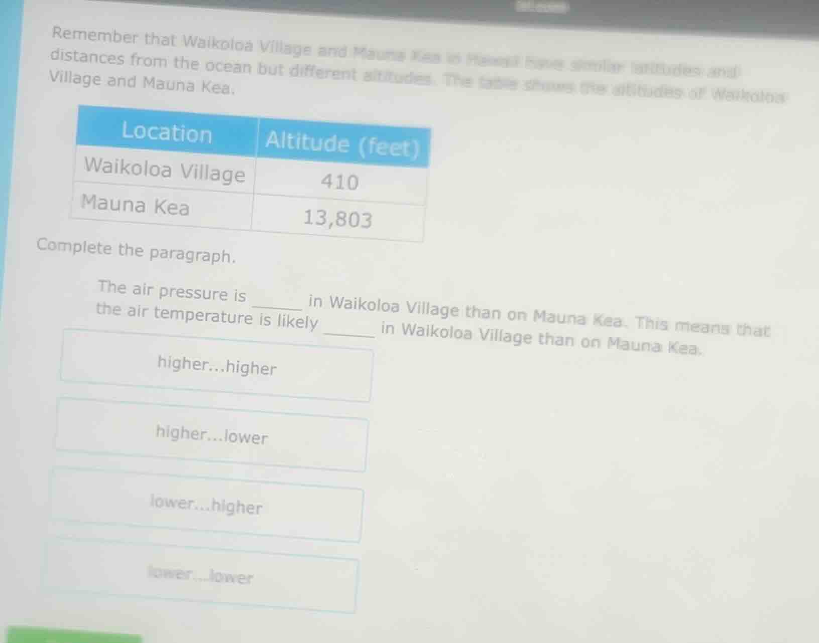 remember that waikoloa village and mauna kea in hawaii have similar lat…