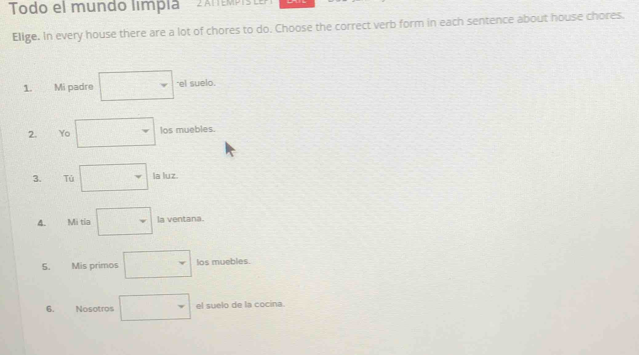 todo el mundo limpia elige. in every house there are a lot of chores to…