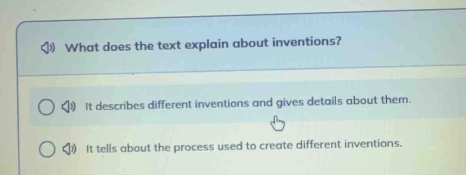 what does the text explain about inventions? it describes different inv…
