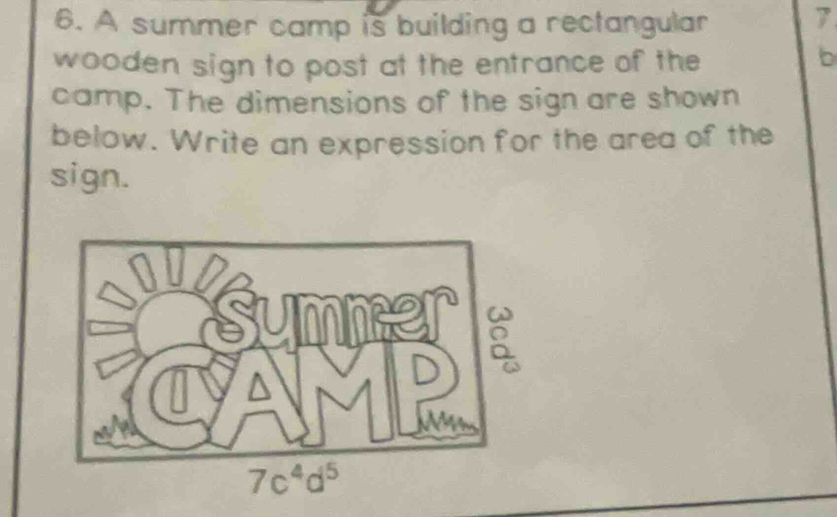 6. a summer camp is building a rectangular wooden sign to post at the e…
