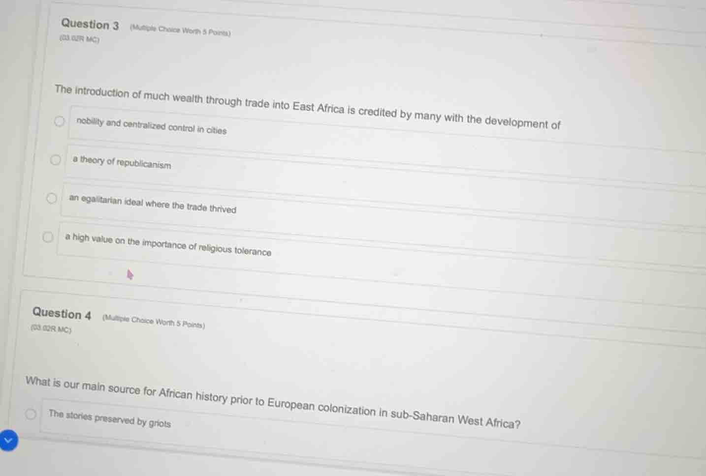 question 3 (multiple choice worth 5 points) (33 ocr mc) the introductio…